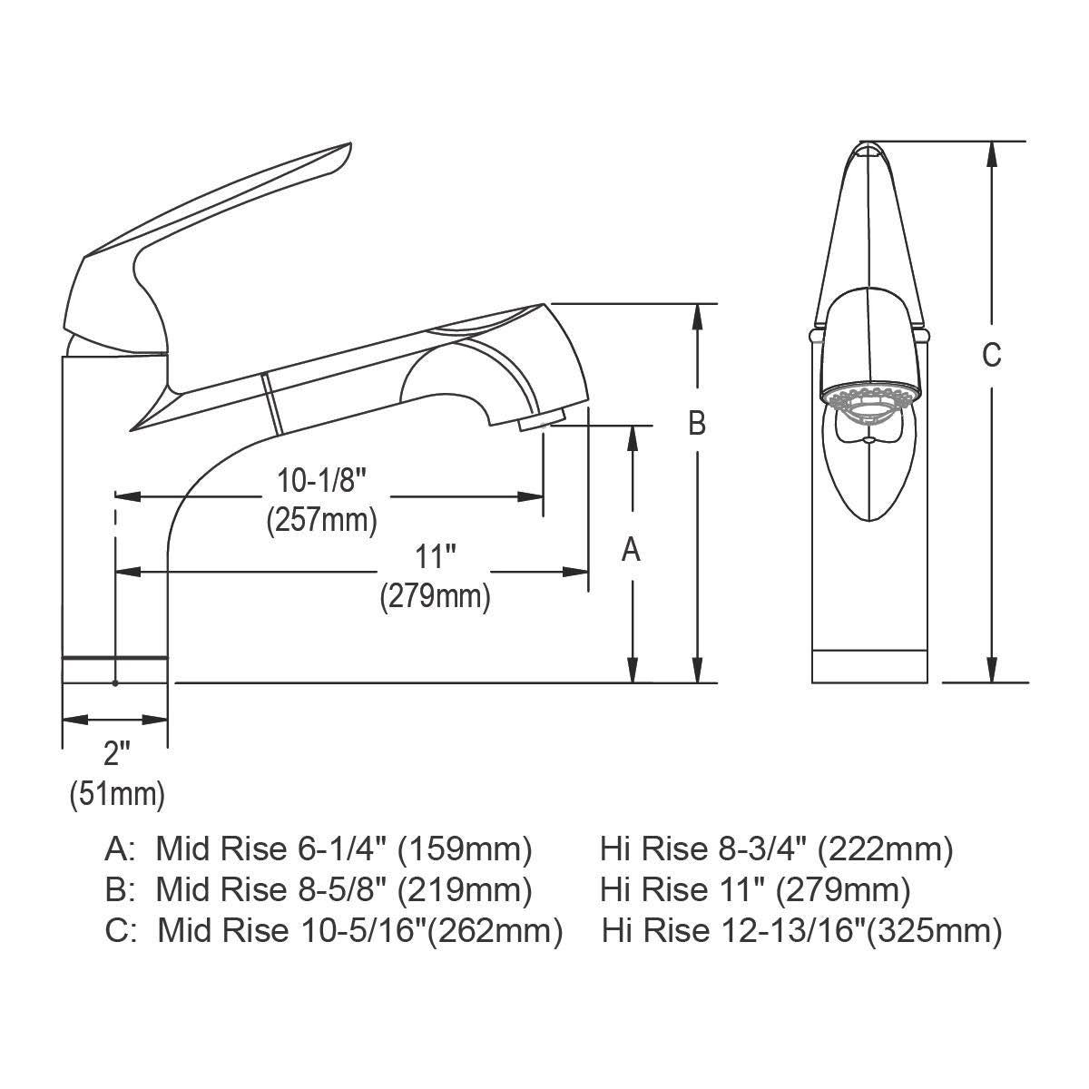 Oil Rubbed Bronze Pull Out Single Handle Kitchen Faucet W11555