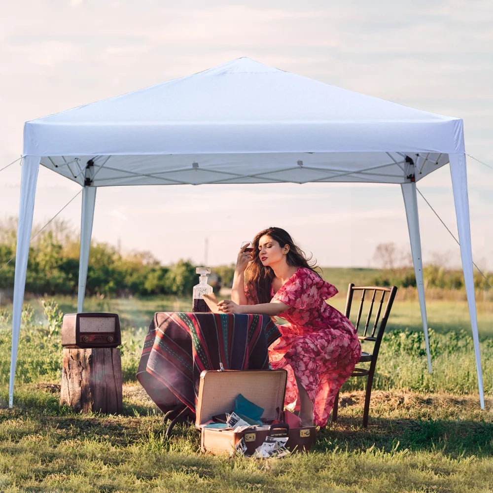White Pop up Canopy Tent with Carry Bag P424