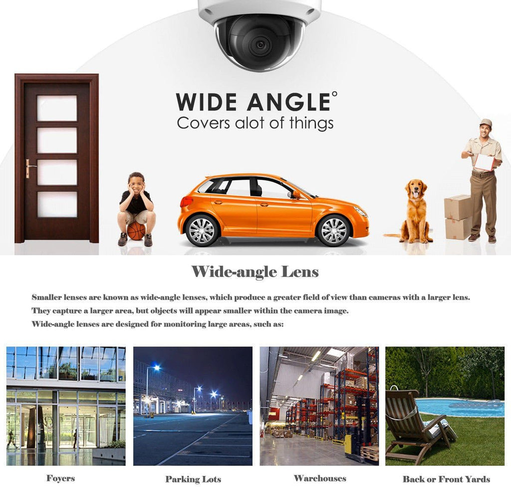 4K PoE Security IP Camera Dome 8MP Onvif IR Night Vision Weatherproof WideAngle 2.8mm Lens O793