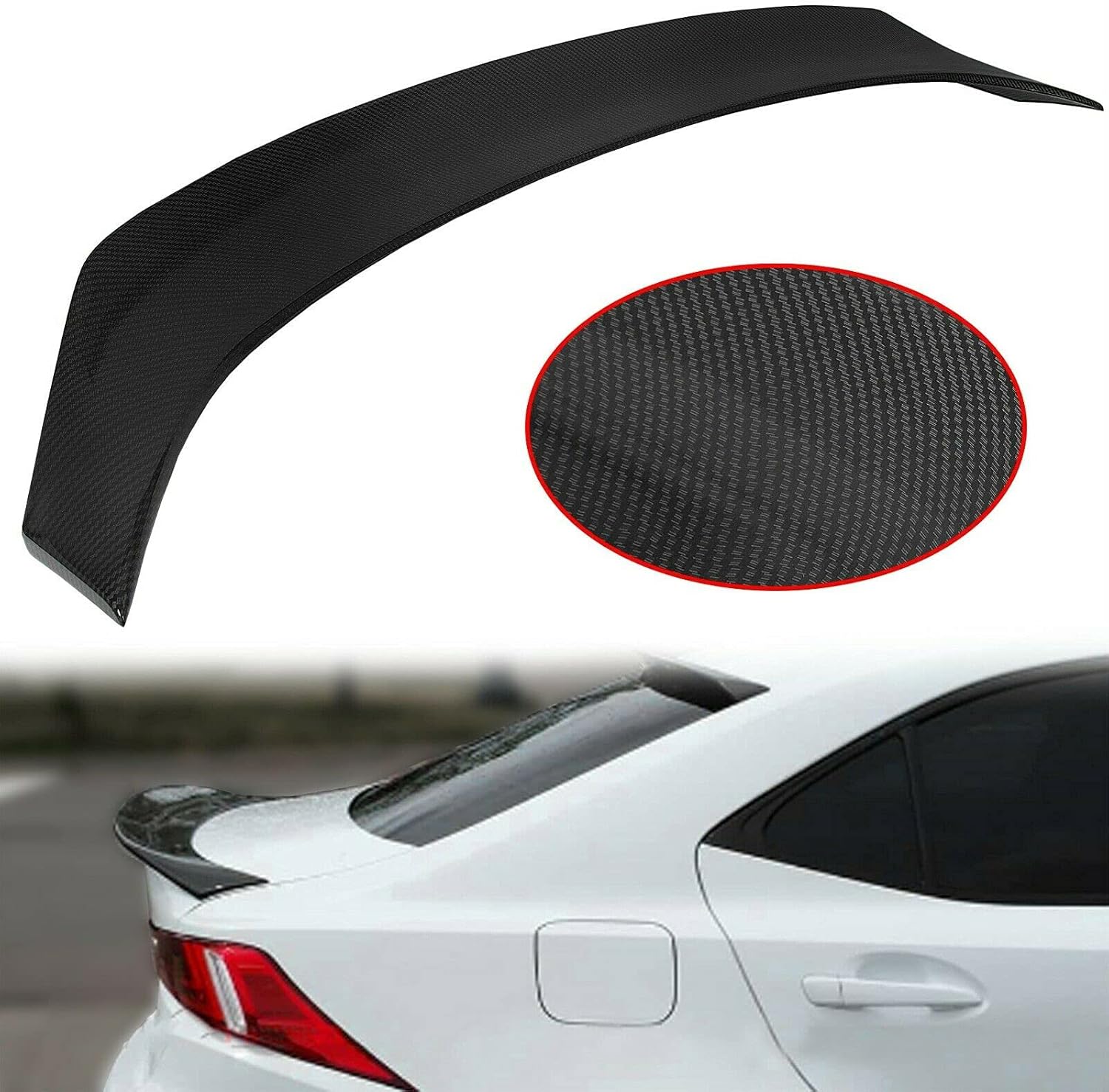 Carbon Fiber Style Trunk Spoiler Wing ABS A492911