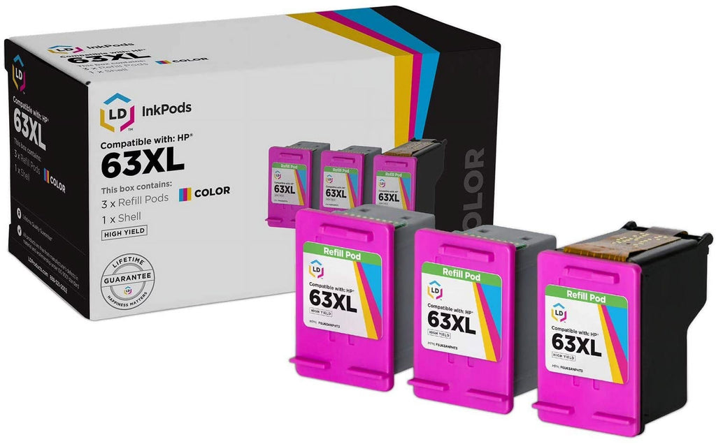 3Pk Ink Cartridge for HP 63XL B1286