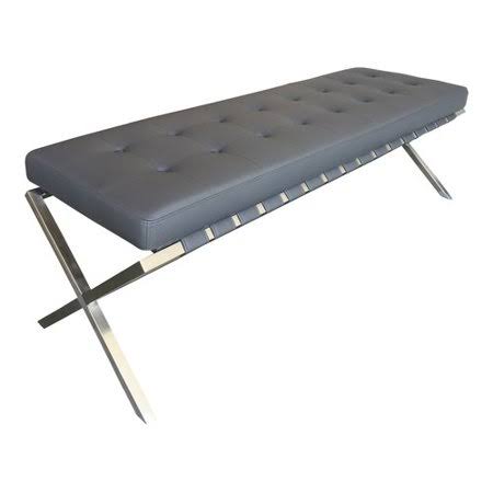 Gray Metal Bench O4337