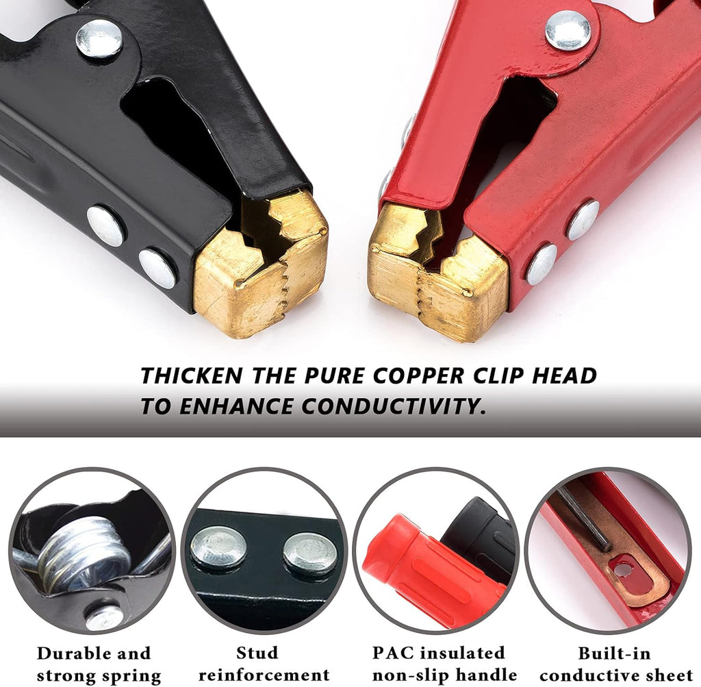 Heavy Duty Pure Copper Jumper Cables Car Battery Charger Clamps (2 PCS) V261