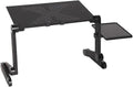 Foldable Aluminum Adjustable Laptop Desk with Mouse Pad (Black) O10586