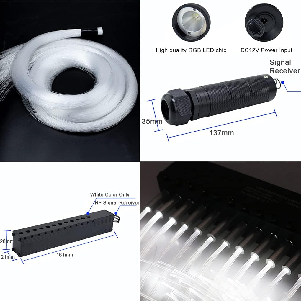 450pcs*0.03in*9.8ft RGBW Meteor LED Fiber Optic Ceiling Light Kits Y484