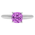 2.5ct Cushion Cut Simulated Alexandrite 18k White Gold Ring Size 3.75 V290