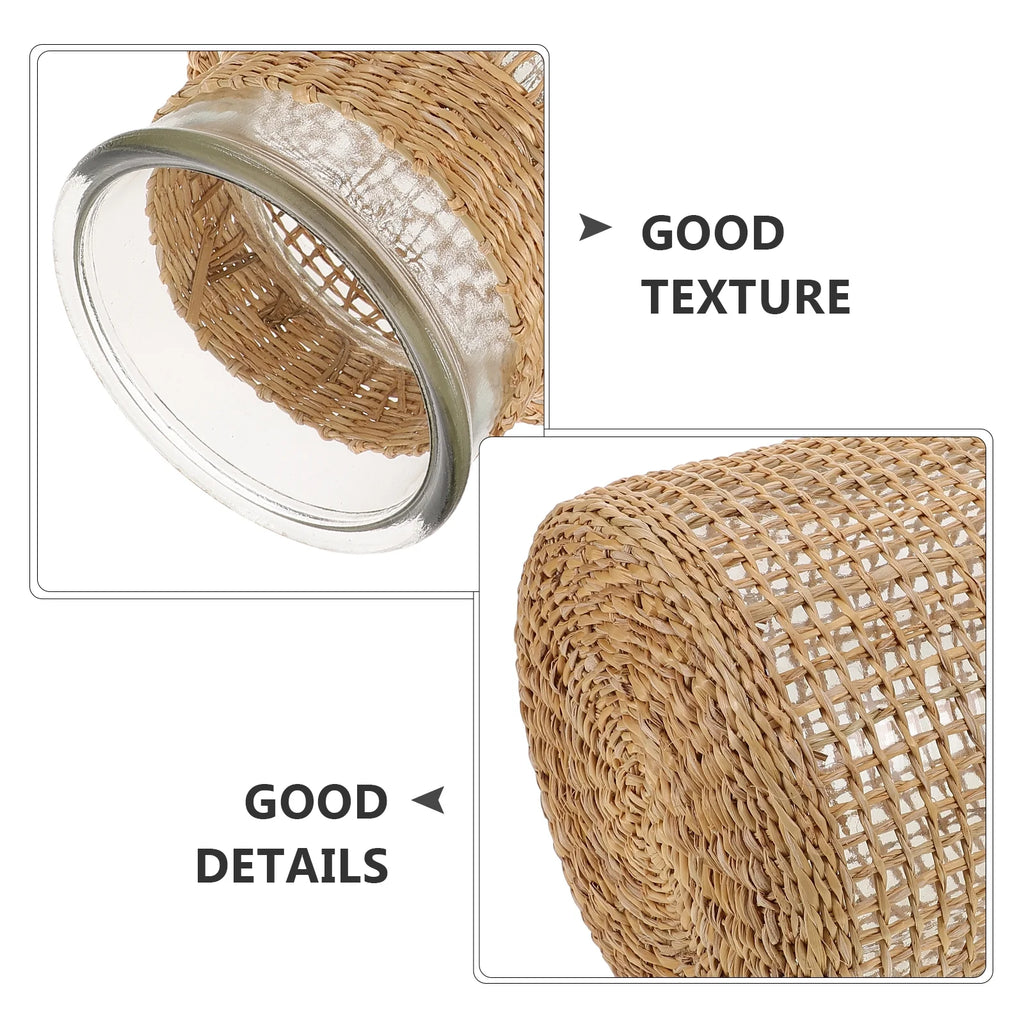 Woven Rattan Glass Vase V825