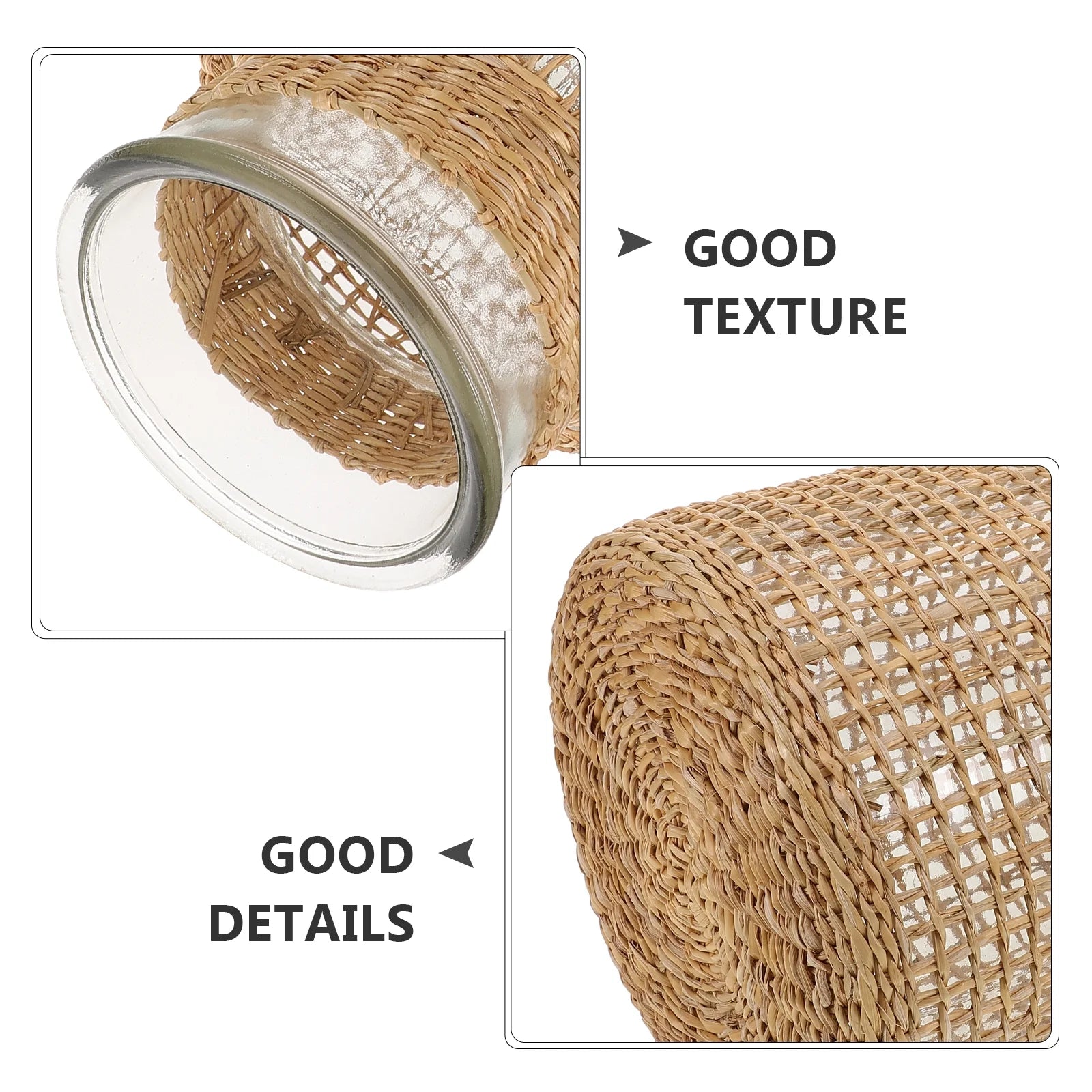Woven Rattan Glass Vase V825