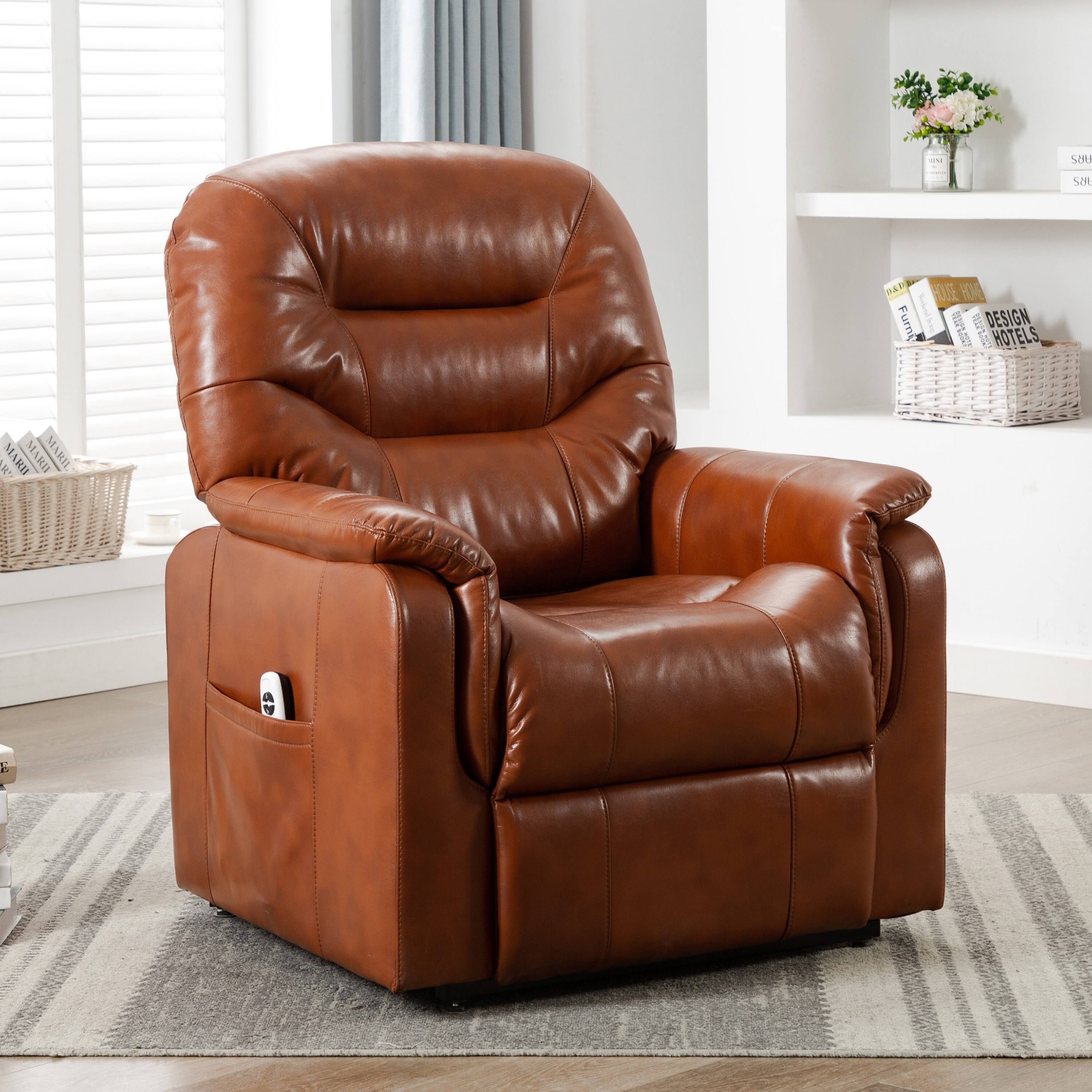Midnight Blue Faux Leather Recliner Lift Chair M5775