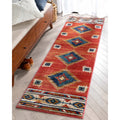 Dark Blue Traditional Medallion Rug Runner N418503