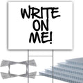 Pack of 25 Blank White Yard Signs 18x24 with H-Stakes M607