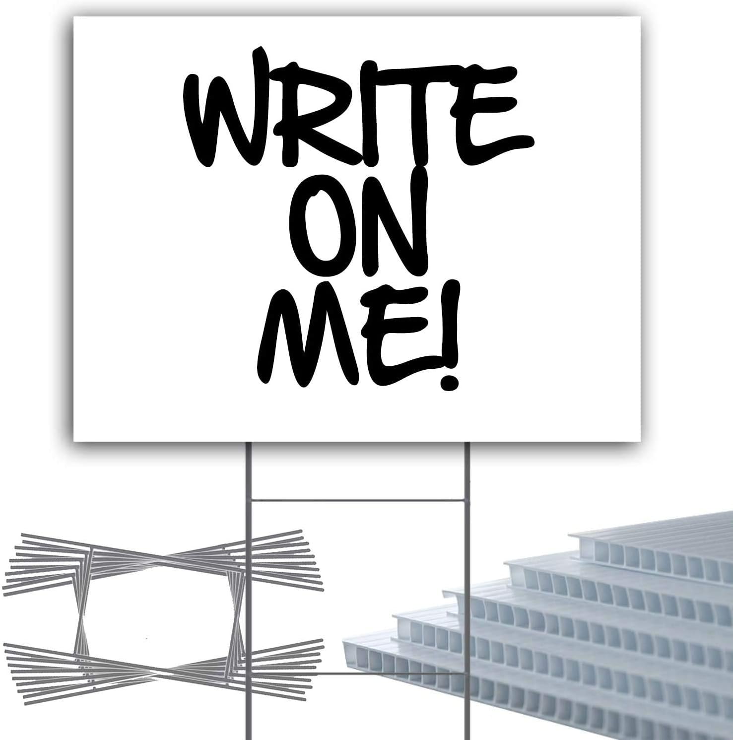 Pack of 25 Blank White Yard Signs 18x24 with H-Stakes M607