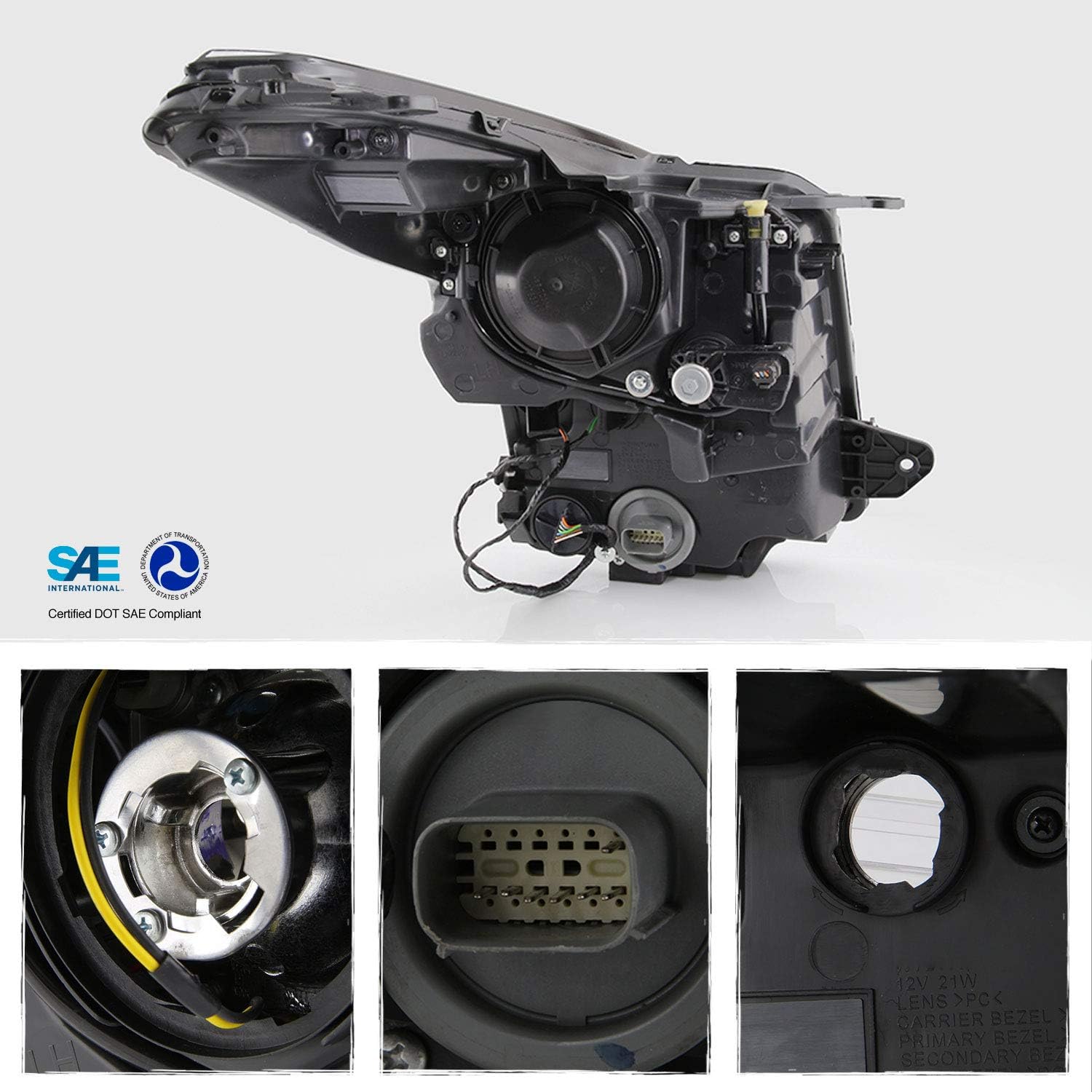 Projector Chrome Headlights Pair for Cadillac ATS Sedan P3018