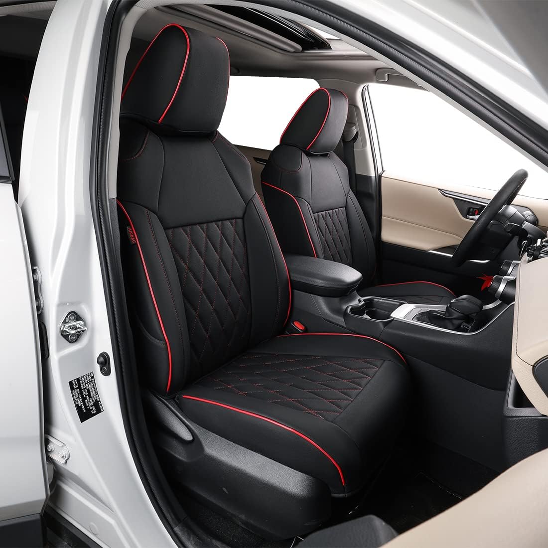 Beige Leatherette Car Seat Covers for Toyota Corolla Cross K1755