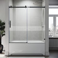 Frameless Sliding Tub Door 58.5-60" W X 62" H with 5/16" Clear Tempered Glass Matte Black P627152