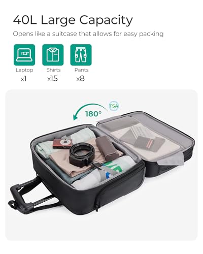 Black Rolling Laptop Bag with Wheels for 17.3 Inch Laptop P3949