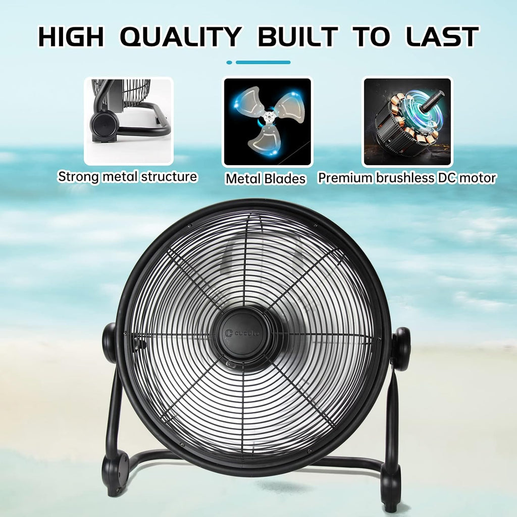 15000mAh 12'' Cordless Metal Blade Portable Fan Q3511