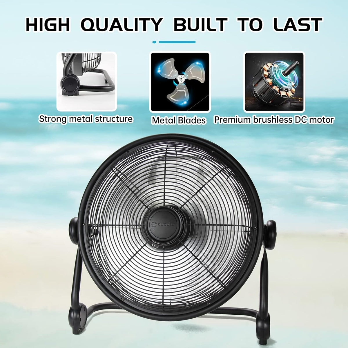 15000mAh 12'' Cordless Metal Blade Portable Fan Q3511