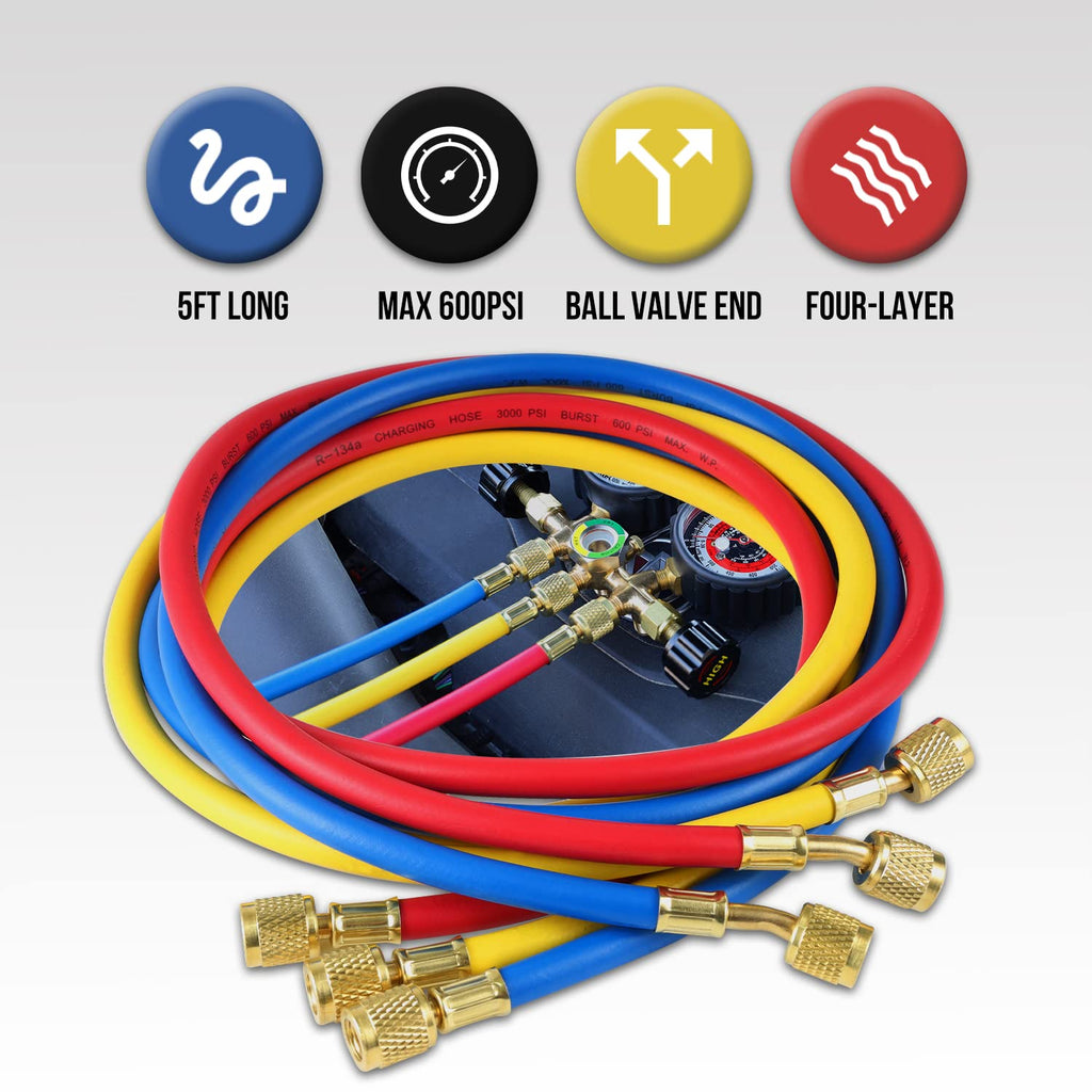 A/C Manifold Gauge Set for R134a R22 R12 R502 E585662