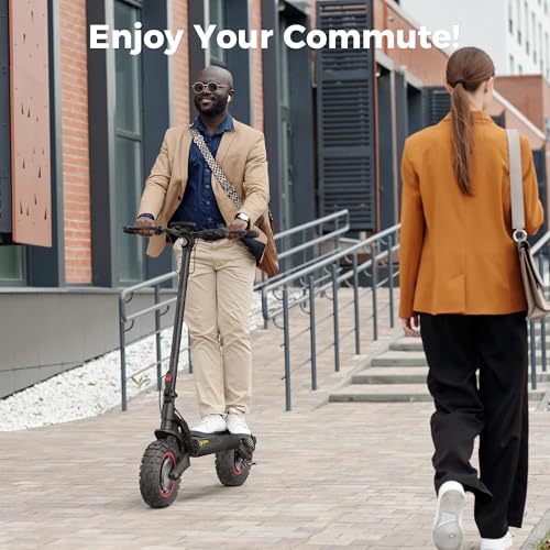 Electric Scooter with 50 Miles Long Range, 38 MPH Top Speed, 12" Offroad Pneumatic Tire W356984
