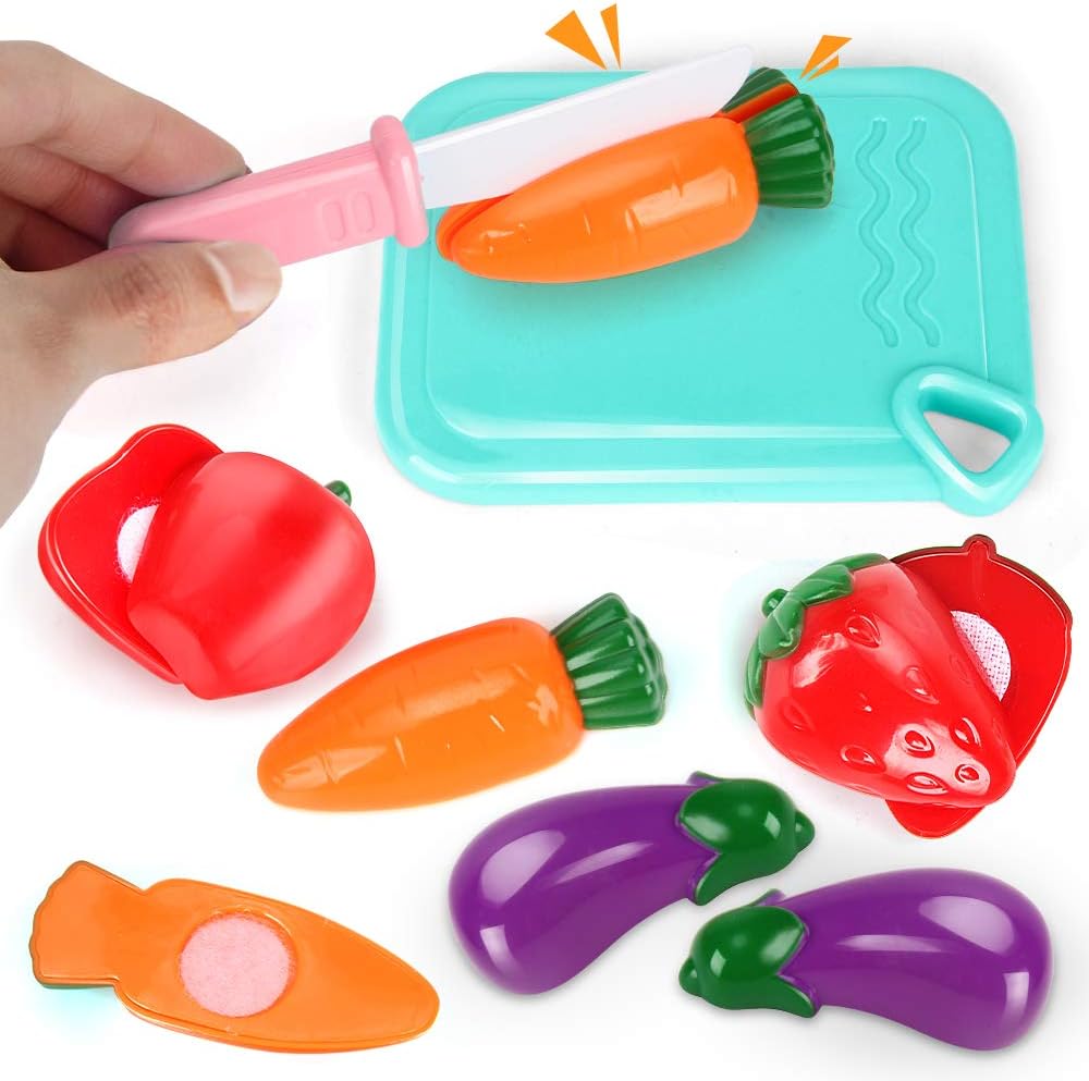 Kids Assorted Kitchen Appliance Toys, Pretend Kitchen Toy Set Includes Coffee Maker, Blender and Toaster, Cutting Play Food and Kitchen Utensils Accessories G93431