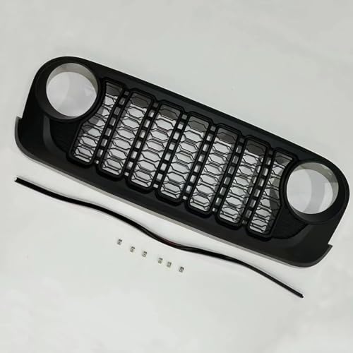 Front Grille Grid Grill Guard With Camera Hole for Jeep Wrangler JL Gladiator ABS Blackout V355