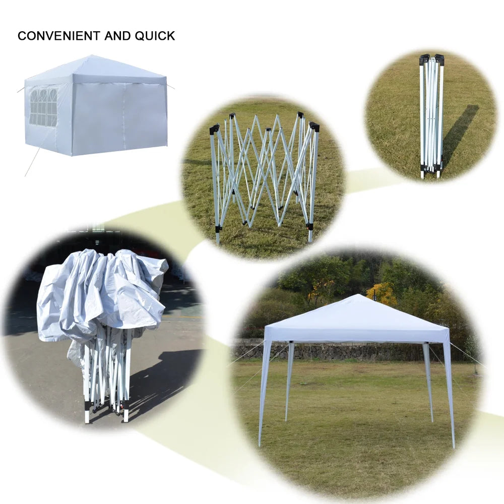 White Pop up Canopy Tent with Carry Bag P424