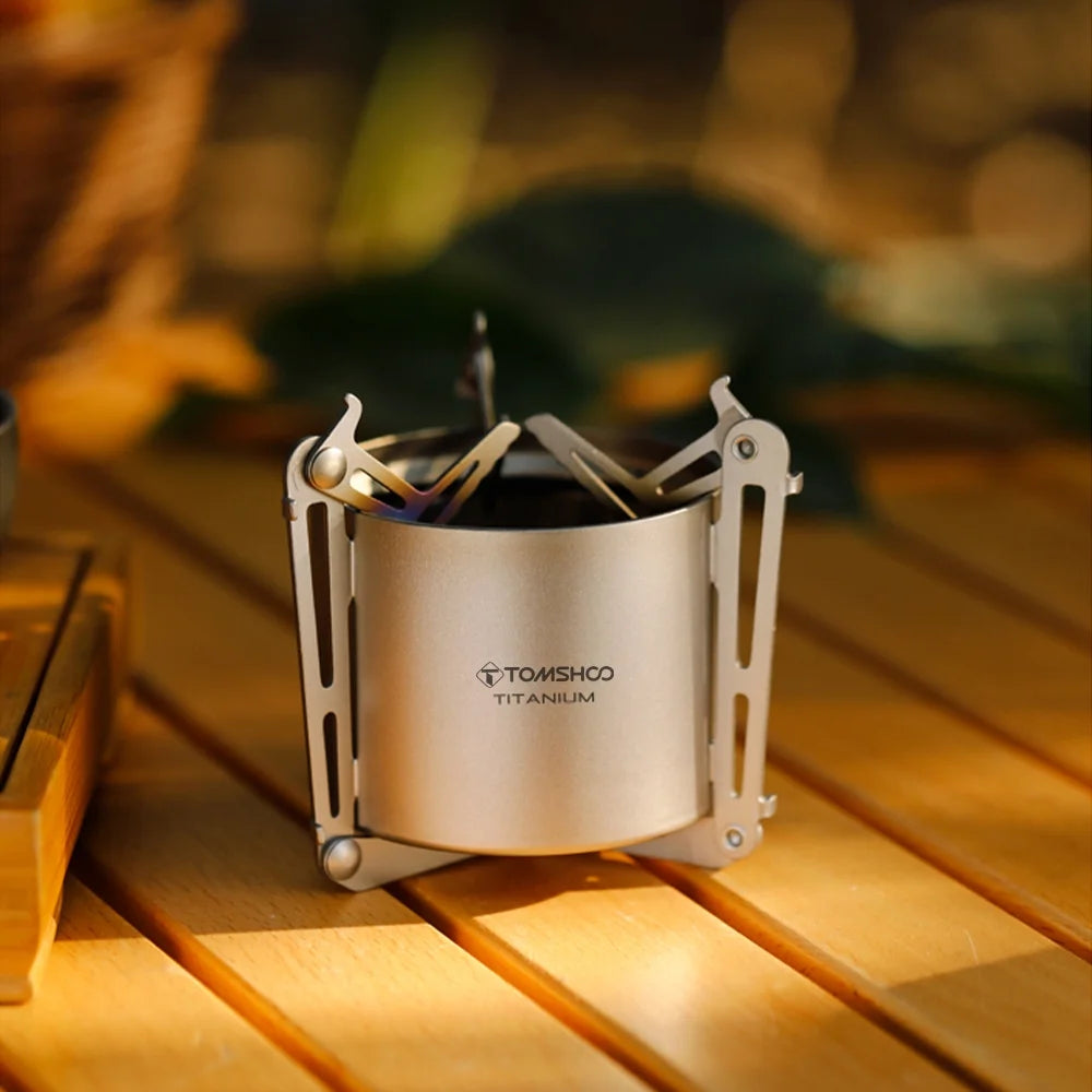 Alcohol Stove with Lid Foldable Legs and Pot Supports M415147