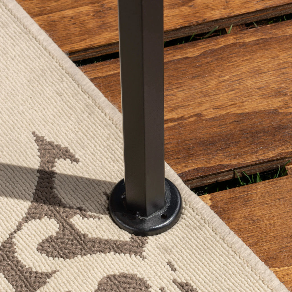 Beige Dark Gray Water Resistant Fabric and Steel Gazebo I4912