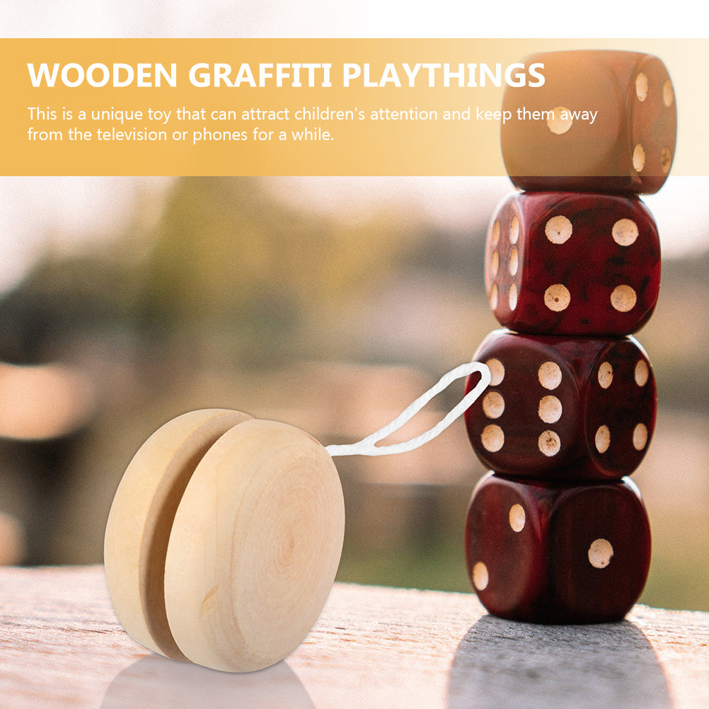 12Pcs Unfinished Wooden Yo-Yo Balls for DIY Hand Painting I919