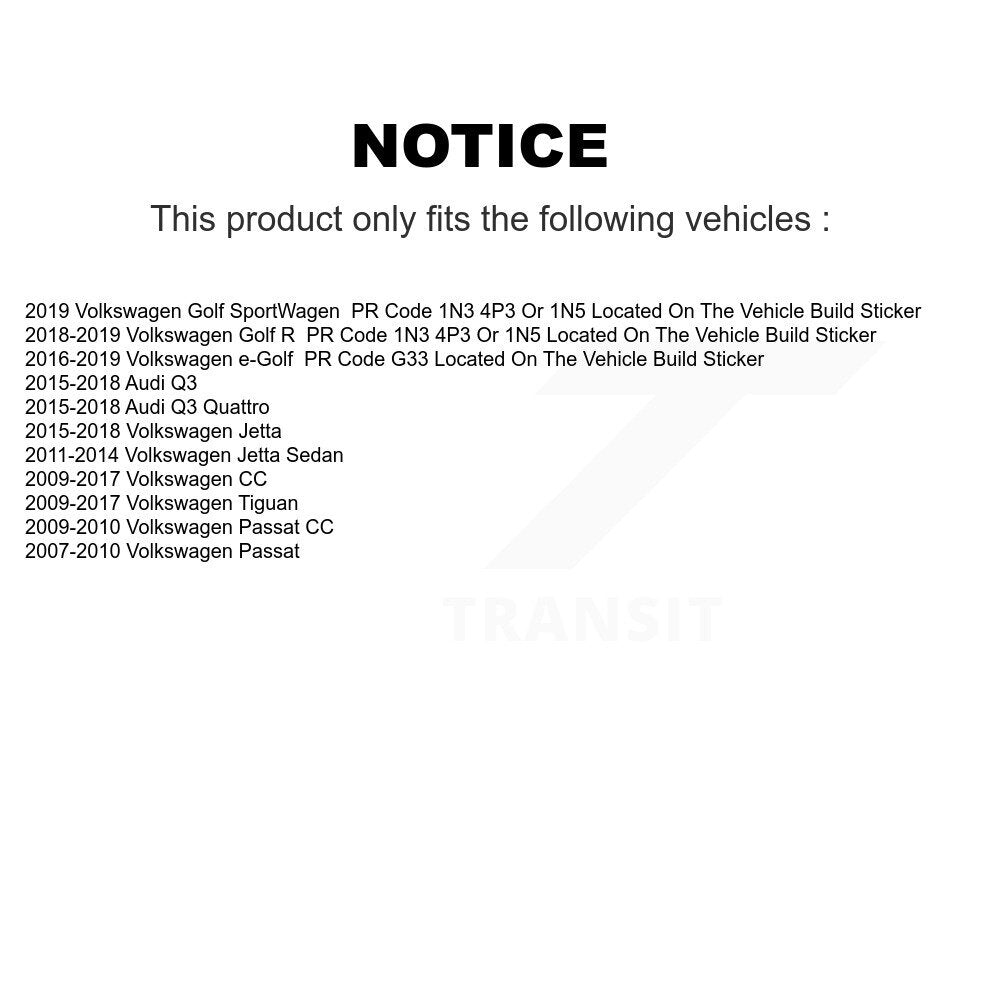 Front Left Tie Rod End & Boot Kit for Volkswagen Jetta Tiguan CC Passat Audi Q3 e-Golf Golf R Quattro SportWagen J306239