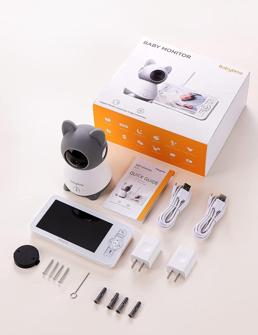 Video Baby Monitor with 1080P Pan/Tilt Camera and Infrared Night Vision Y9932