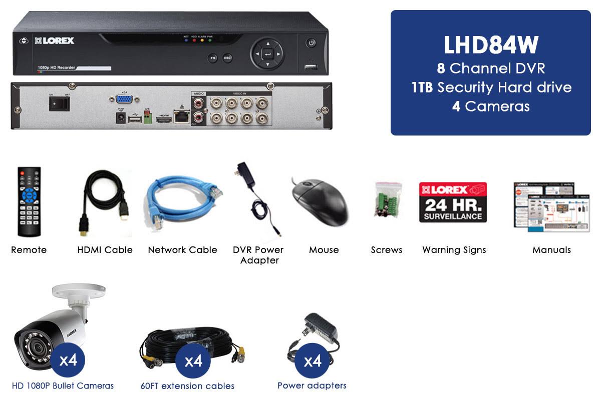4 Cameras 8 Channel Weatherproof DVR Surveillance Security System A481171