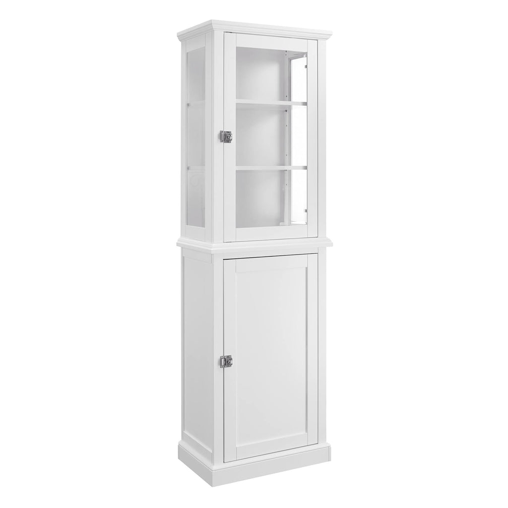 White Wood and Glass Cabinet V140