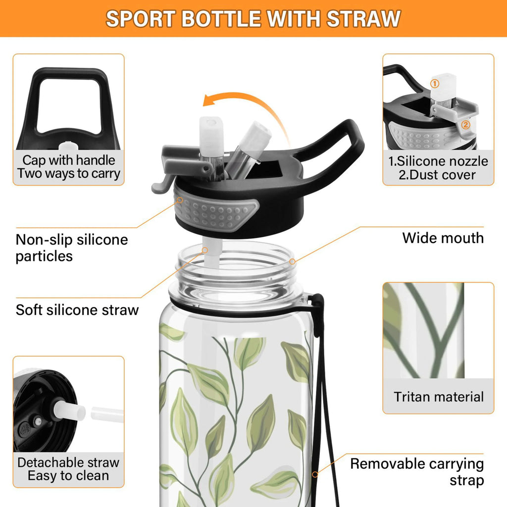 32oz Tritan Leakproof Water Bottle with Straw S747