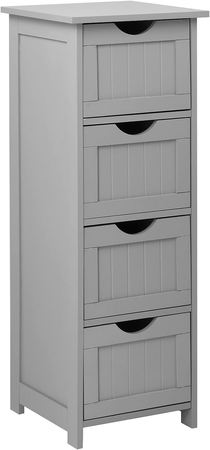 Espresso Wooden Bathroom Storage Cabinet with 4 Drawers D331