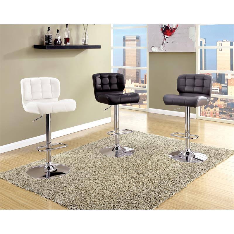 Black Faux Leather Adjustable Bar Stool I34441