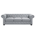 Light Grey 3-seater Tufted Sofa with Rolled Arms P467136