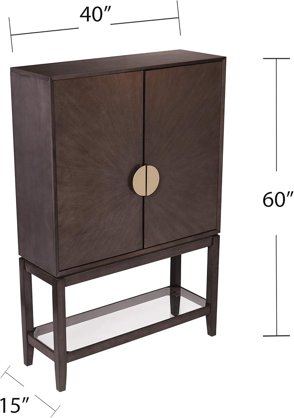 Gray Storage Hutch Bar Cabinet V940190