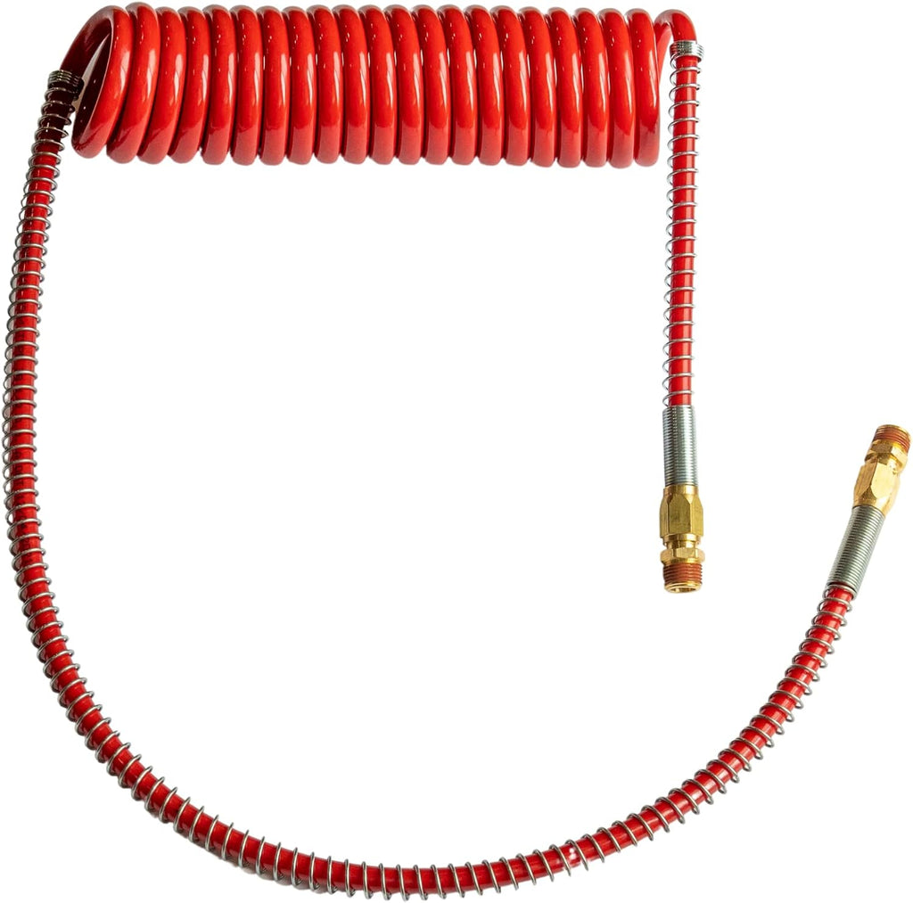Red & Blue Coiled Air Brake Hoses with 12" & 40" Leads, Pack of 2 X4756