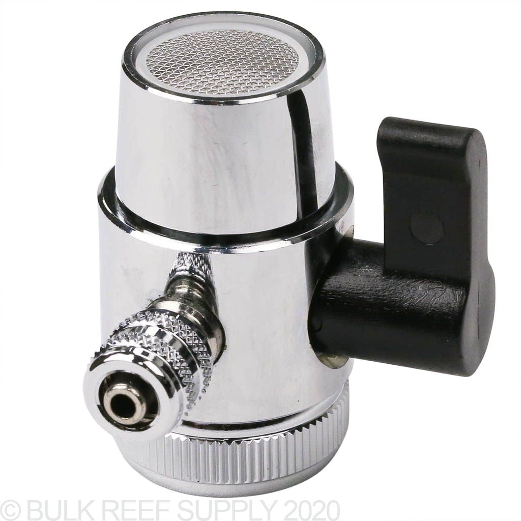 Chrome Faucet Diverter Valve with Adapter Ring 3/8" Barb I337