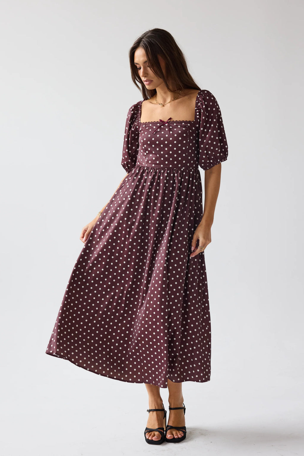 Polka Dot Midi Dress W919