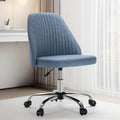 Armless Fabric Office Chair with Wheels Adjustable Swivel M6793
