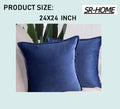Set of 2 Velvet Decorative Throw Pillow Covers Square with Fringe Cushion Case X49189