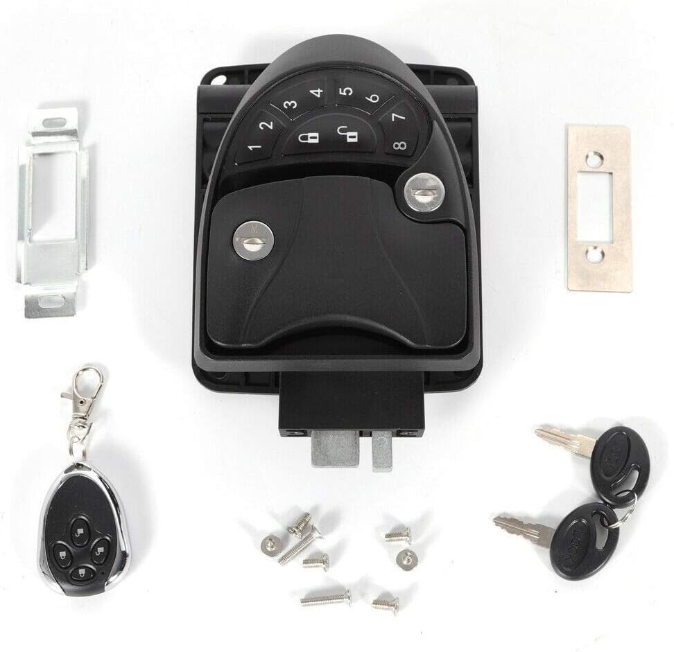Keyless Entry Door Lock Deadbolt RV Camper Trailer Black with Keypad B3247