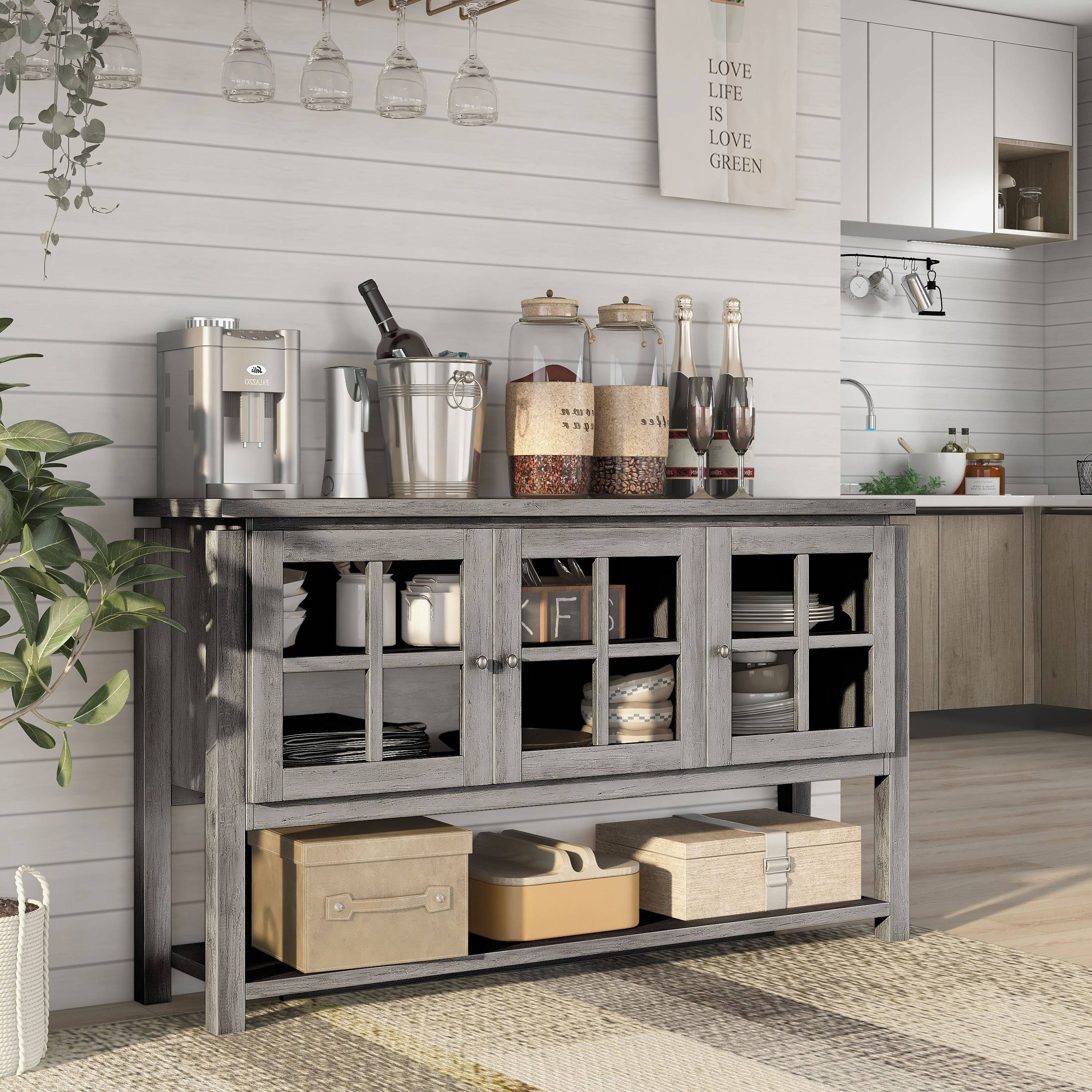 Black Contemporary Buffet Table M7483