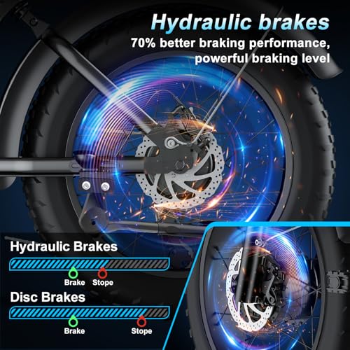 Electric Bike 20" Fat Tire Ebike 48V 20Ah Battery Hydraulic Disc Brake P786