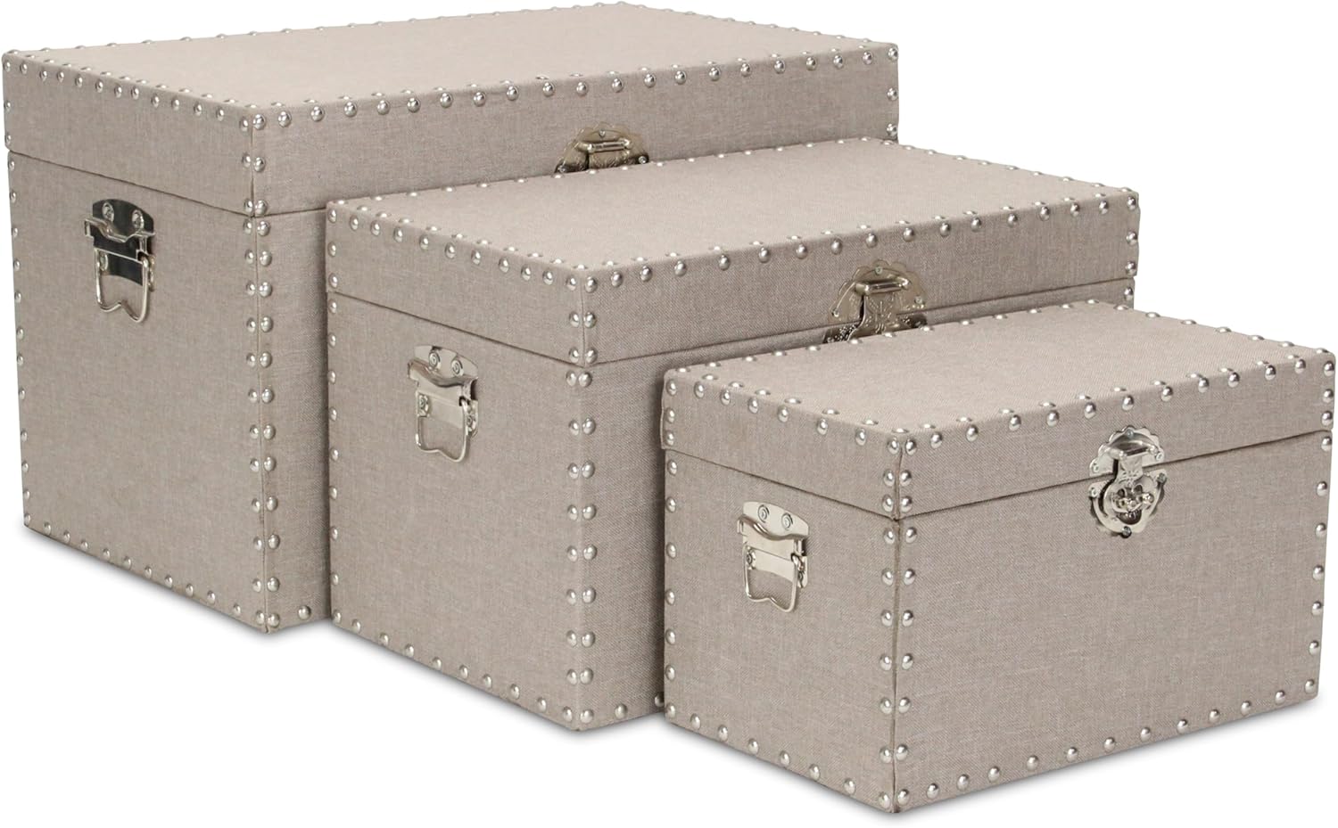 Tan Wooden Trunk Set R376