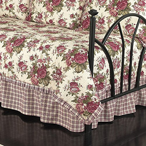 5-Piece Reversible Daybed Quilt Bedspread Set, 105" x 54", Tea Stain V815