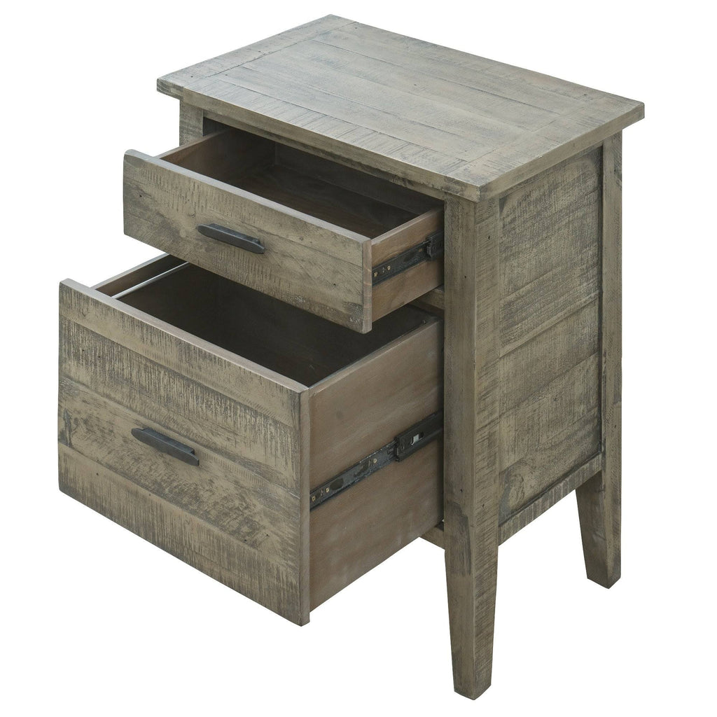 Brown Reclaimed Wood Filing Cabinet with Two Drawers R805733